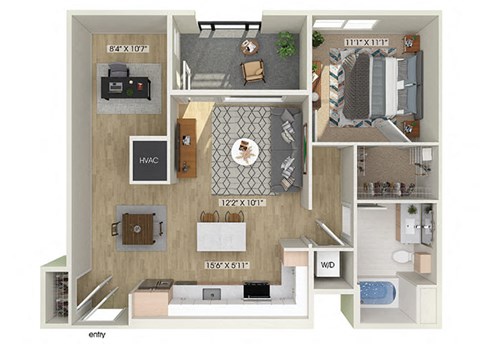 a floor plan of a two bedroom apartment